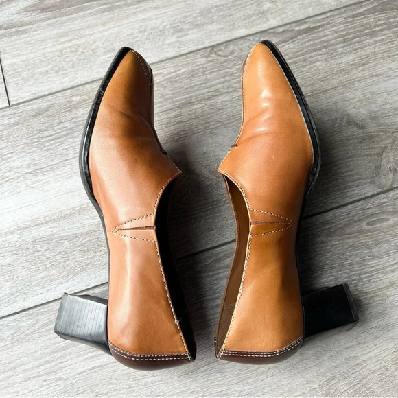 Naturalizer Sylvie Colour Block Square Toe Leather Pumps Loafer - Picture 10 of 14